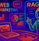 Description de l’image L’image illustre la synergie entre l’IA générative et les systèmes de récupération de données (RAG) dans un contexte marketing. Elle représente visuellement le flux d’informations internes (CRM, ERP, analytics) vers une intelligence artificielle capable de générer du contenu personnalisé. Le design est épuré, avec des éléments graphiques évoquant la technologie, la créativité algorithmique et la stratégie digitale. Les couleurs dominantes sont le bleu et le blanc, renforçant l’identité visuelle de Colibase BI.