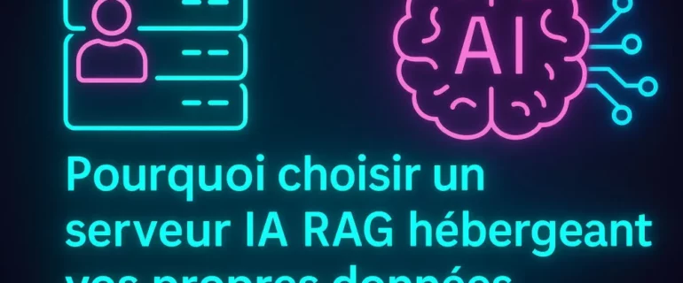 L’image illustre le concept d’un serveur IA RAG auto-hébergé, conçu pour exploiter les données internes d’une entreprise en toute sécurité. Elle représente un environnement technologique sécurisé, avec des symboles de serveurs, de bases de données et d’intelligence artificielle. Le visuel évoque la souveraineté numérique, la confidentialité des données et la performance contextuelle. Les couleurs dominantes sont le bleu et le gris, en cohérence avec l’identité visuelle de Colibase BI.